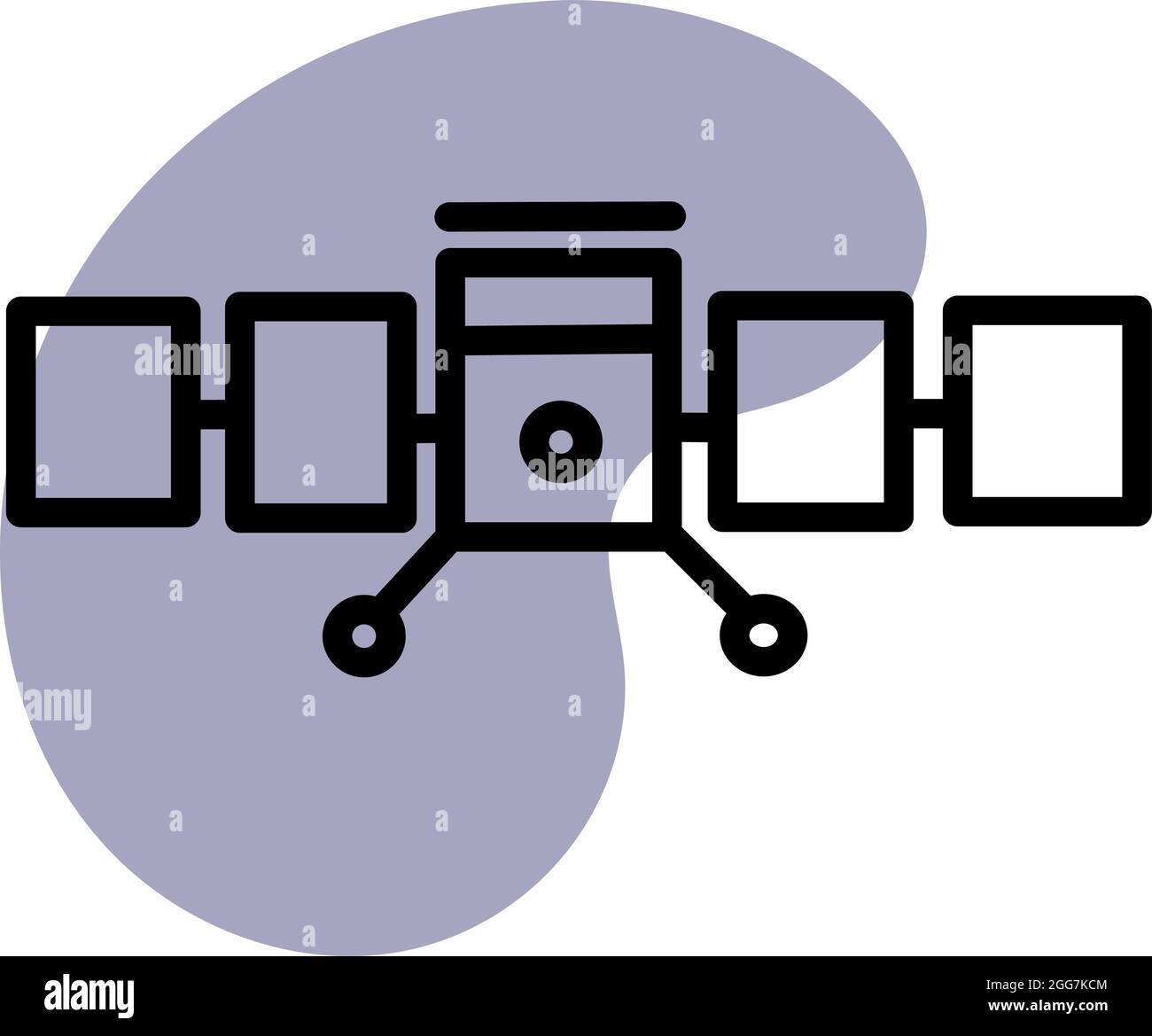 Satelite station, icon illustration, vector on white background Stock Vector