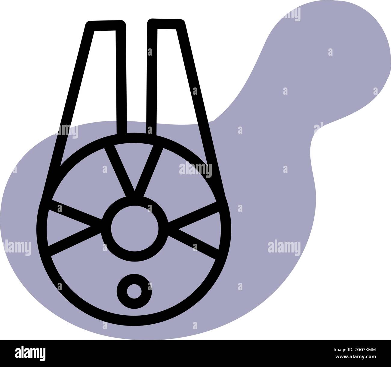 Space satelite, icon illustration, vector on white background Stock Vector