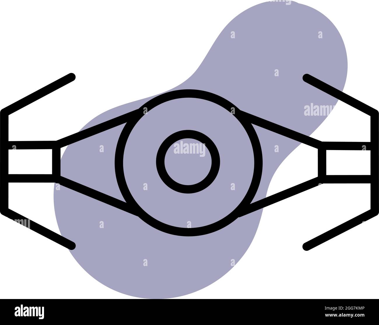 Spacecraft machine, icon illustration, vector on white background Stock ...
