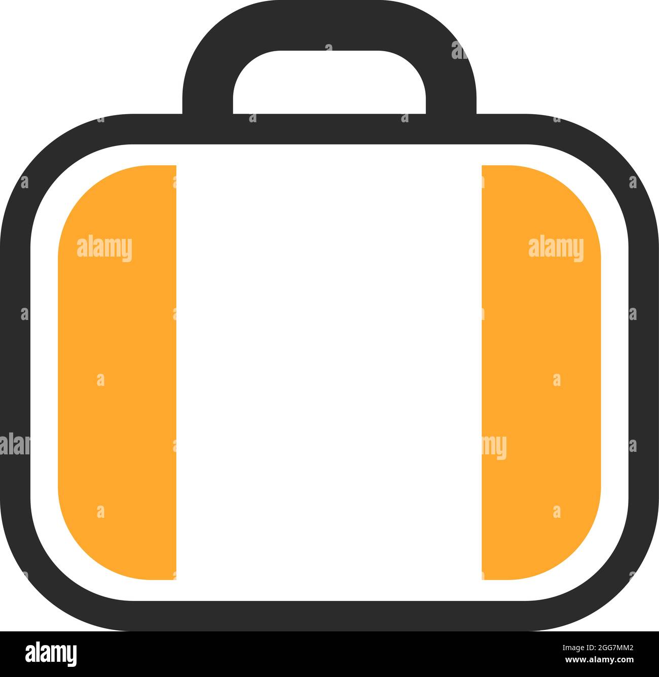 Yellow suitcase, icon illustration, vector on white background Stock Vector