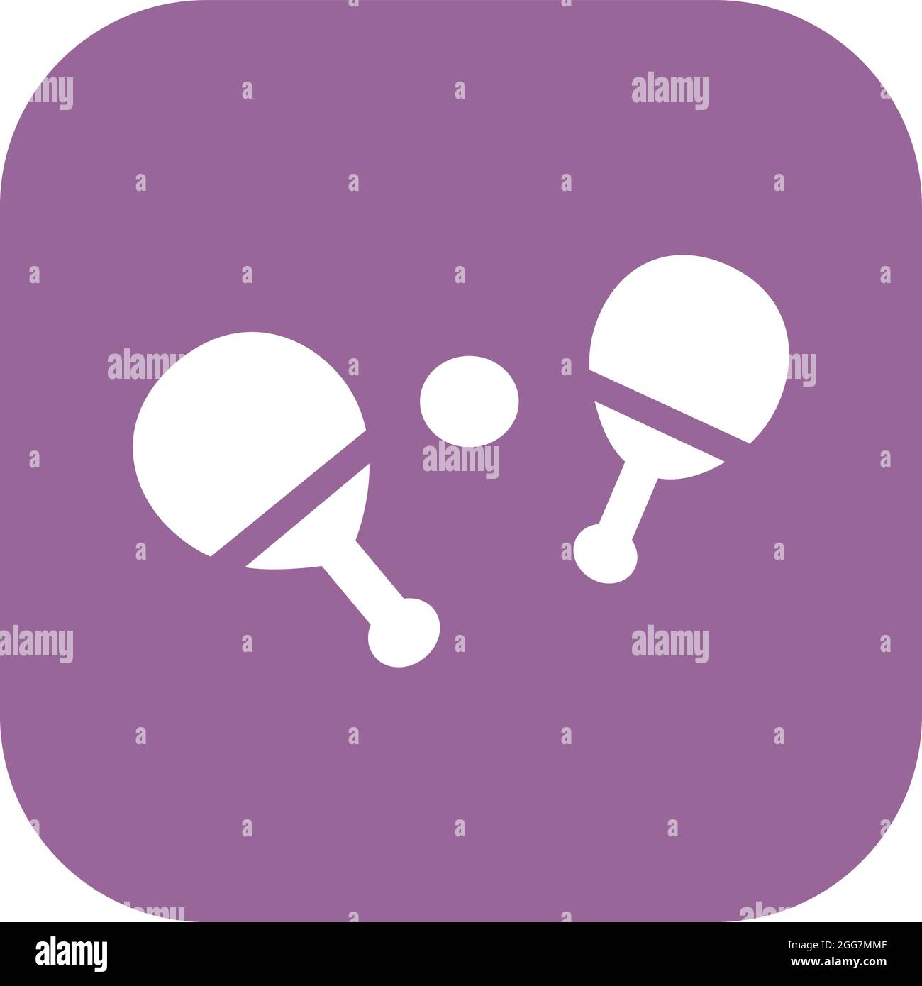 Ping pong rackets and ball, icon illustration, vector on white ...