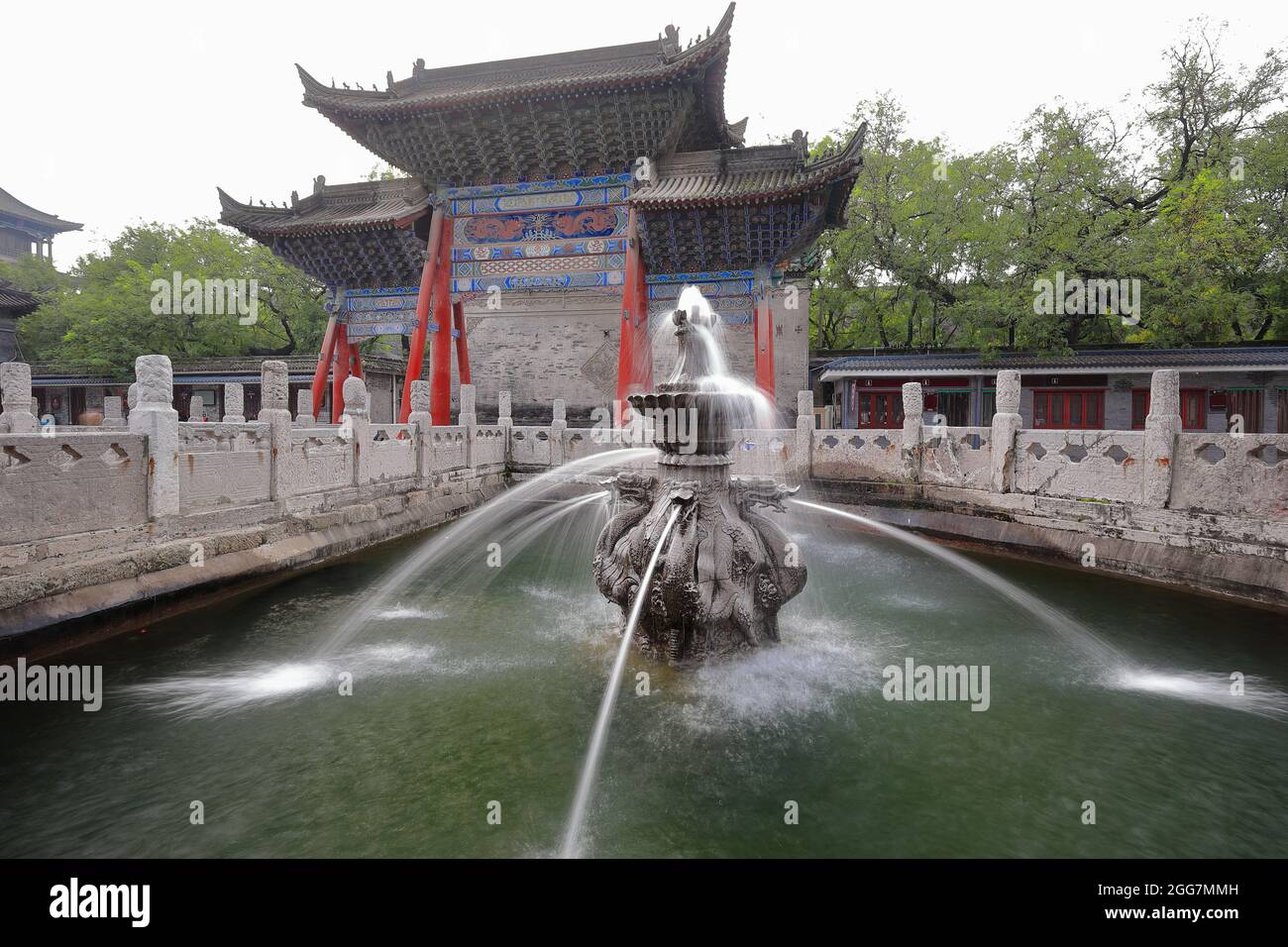 Stone carved dragon fountain-Confucian Temple-Stone Stele Forest Beilin Museum. Xi'an-China-1554 Stock Photo