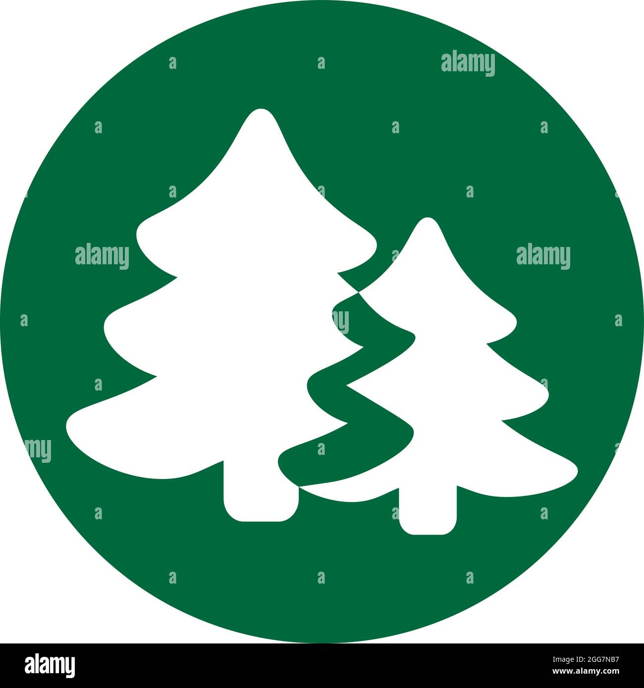 Christmas tree, icon illustration, vector on white background Stock ...