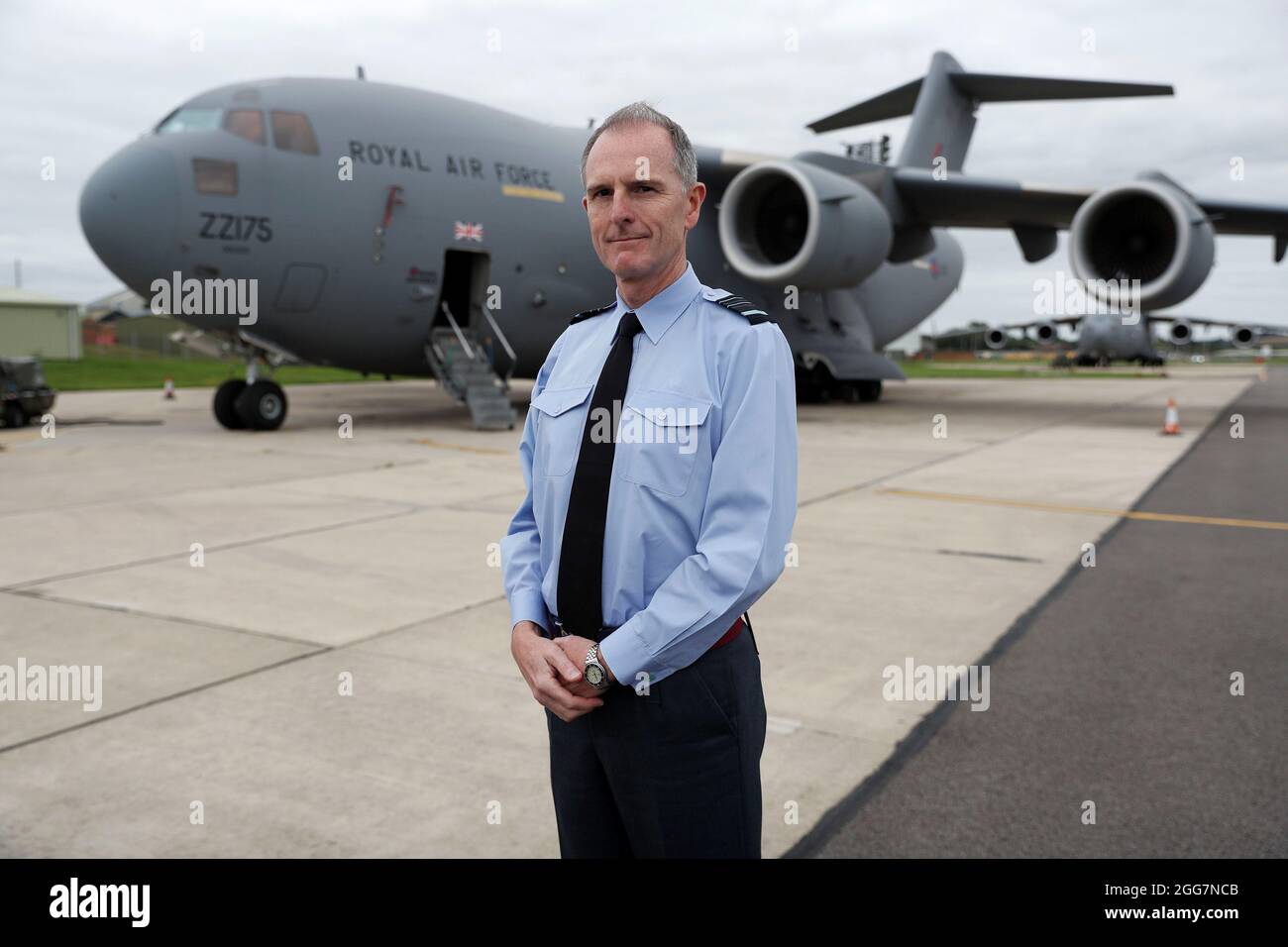Air Marshal Gerry Mayhew, Deputy Commander Operations at RAF Brize Norton, Oxfordshire. The final UK troops and diplomatic staff were airlifted from Kabul on Saturday, drawing to a close Britain's 20-year engagement in Afghanistan and a two-week operation to rescue UK nationals and Afghan allies. Picture date: Sunday August 29, 2021. Stock Photo