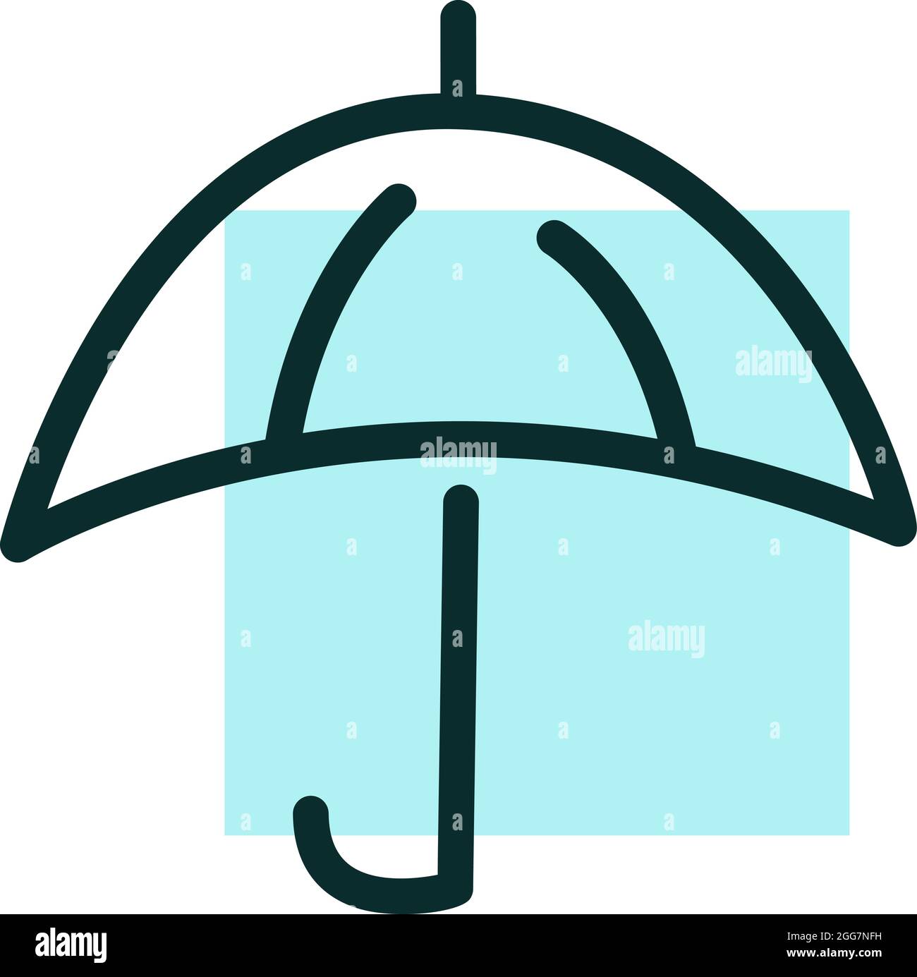 Compact umbrella, icon illustration, vector on white background Stock Vector