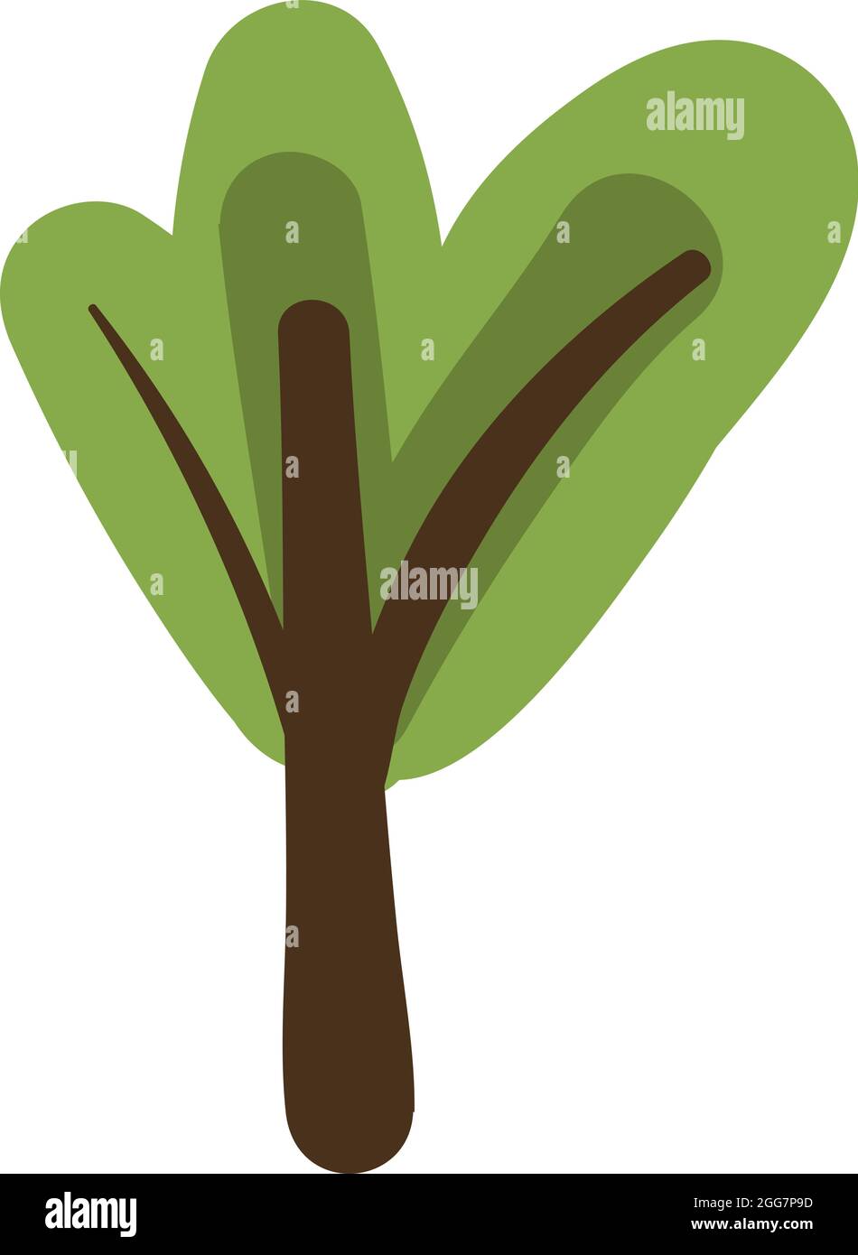 Breadfruit tree, icon illustration, vector on white background Stock Vector