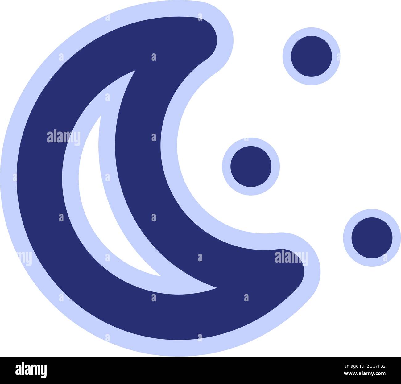 Moon with stars, icon illustration, vector on white background Stock ...