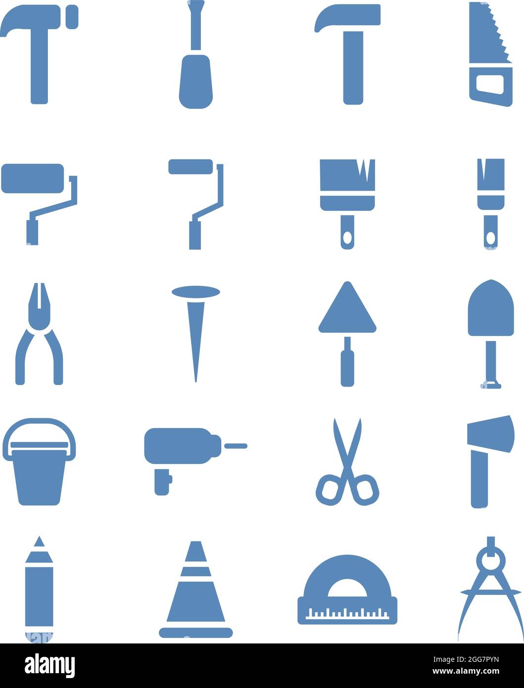 Construction tools, illustration, on a white background Stock Vector ...