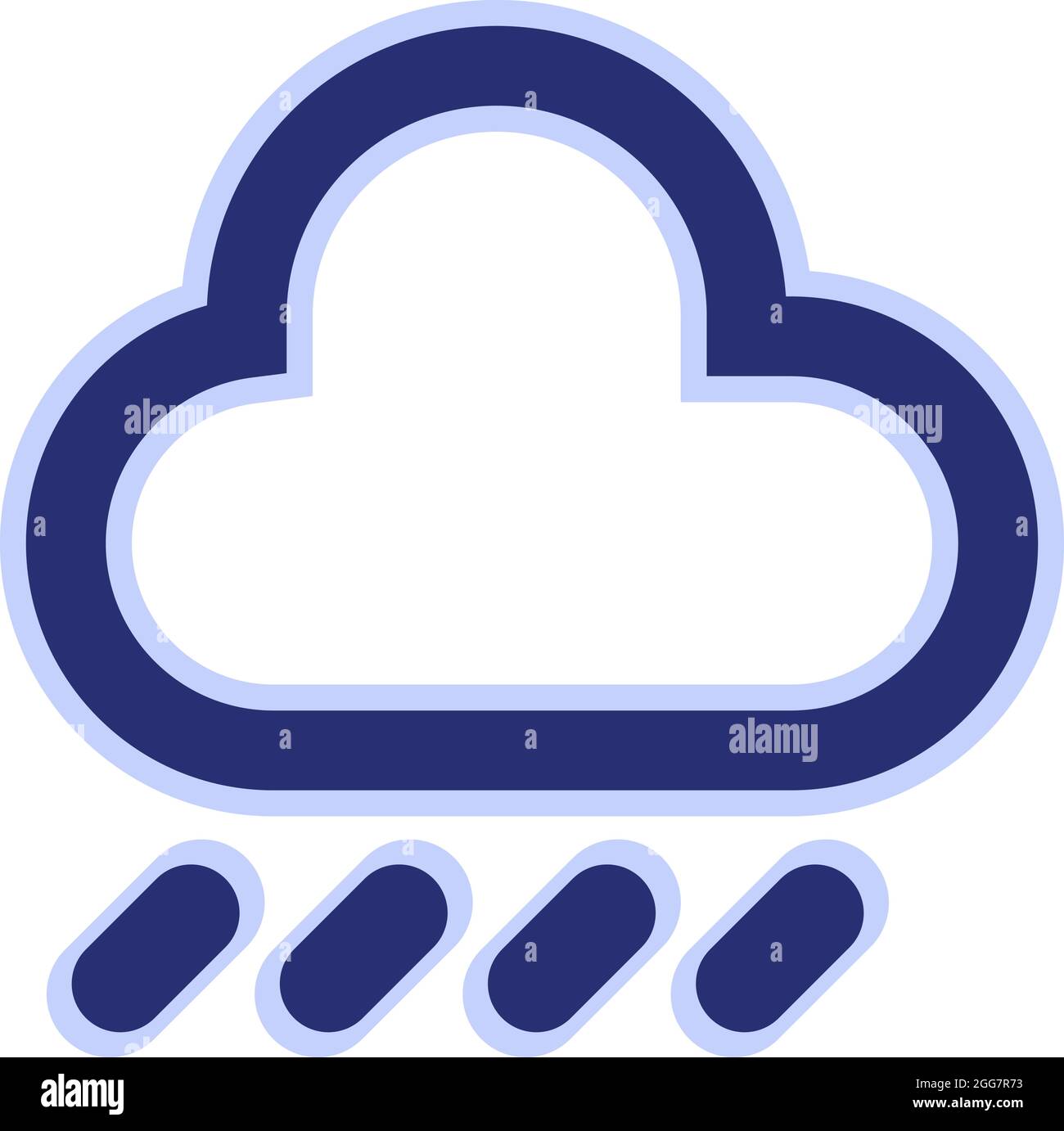 Rain cloud, icon illustration, vector on white background Stock Vector ...