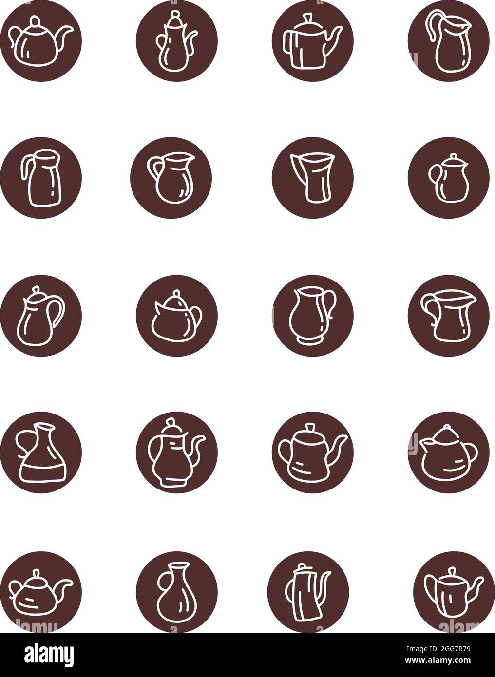Interesting teapots, illustration, on a white background. Stock Vector