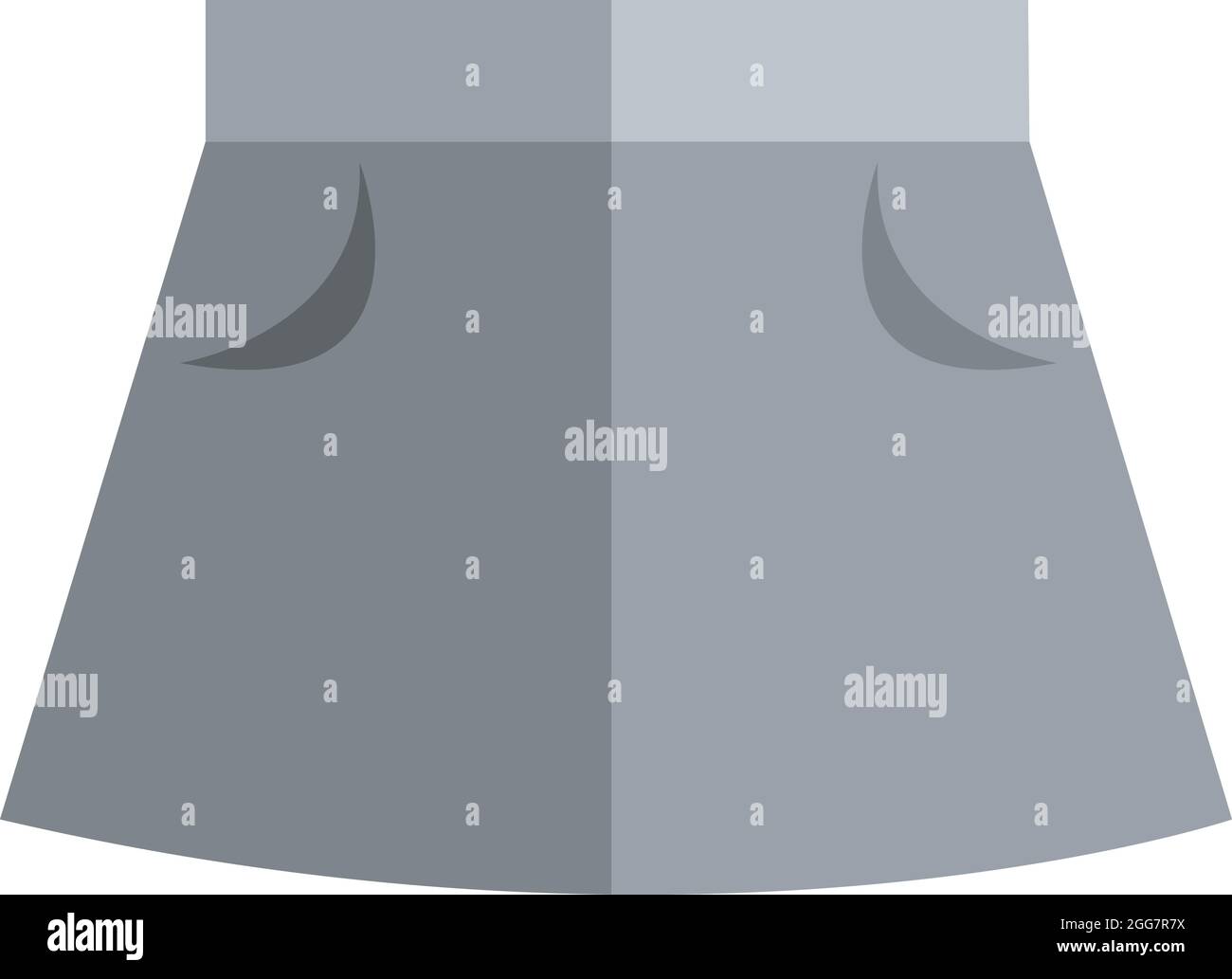 Grey skirt, icon illustration, vector on white background Stock Vector