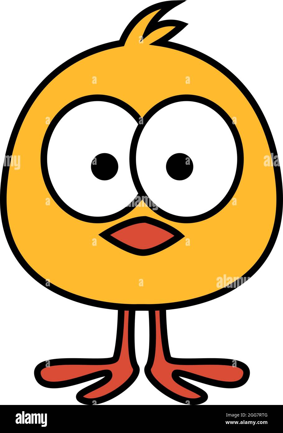 Yellow chick, illustration, on a white background. Stock Vector