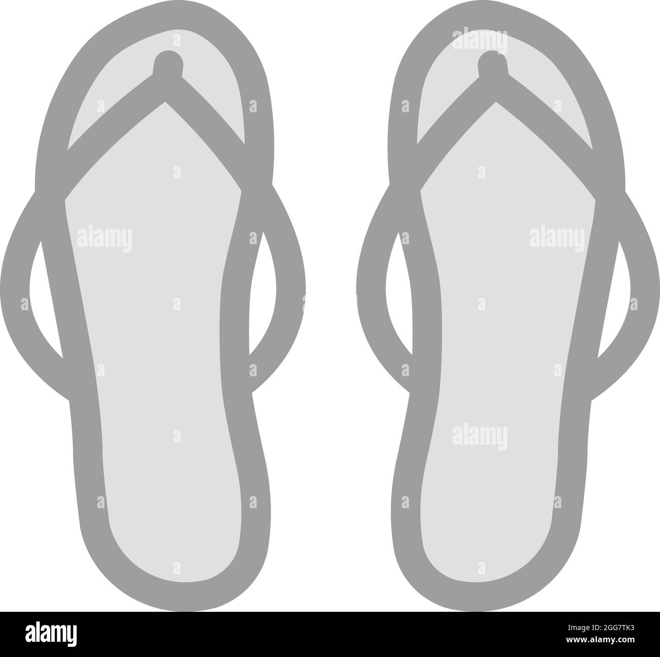 Grey sandals, illustration, on a white background. Stock Vector