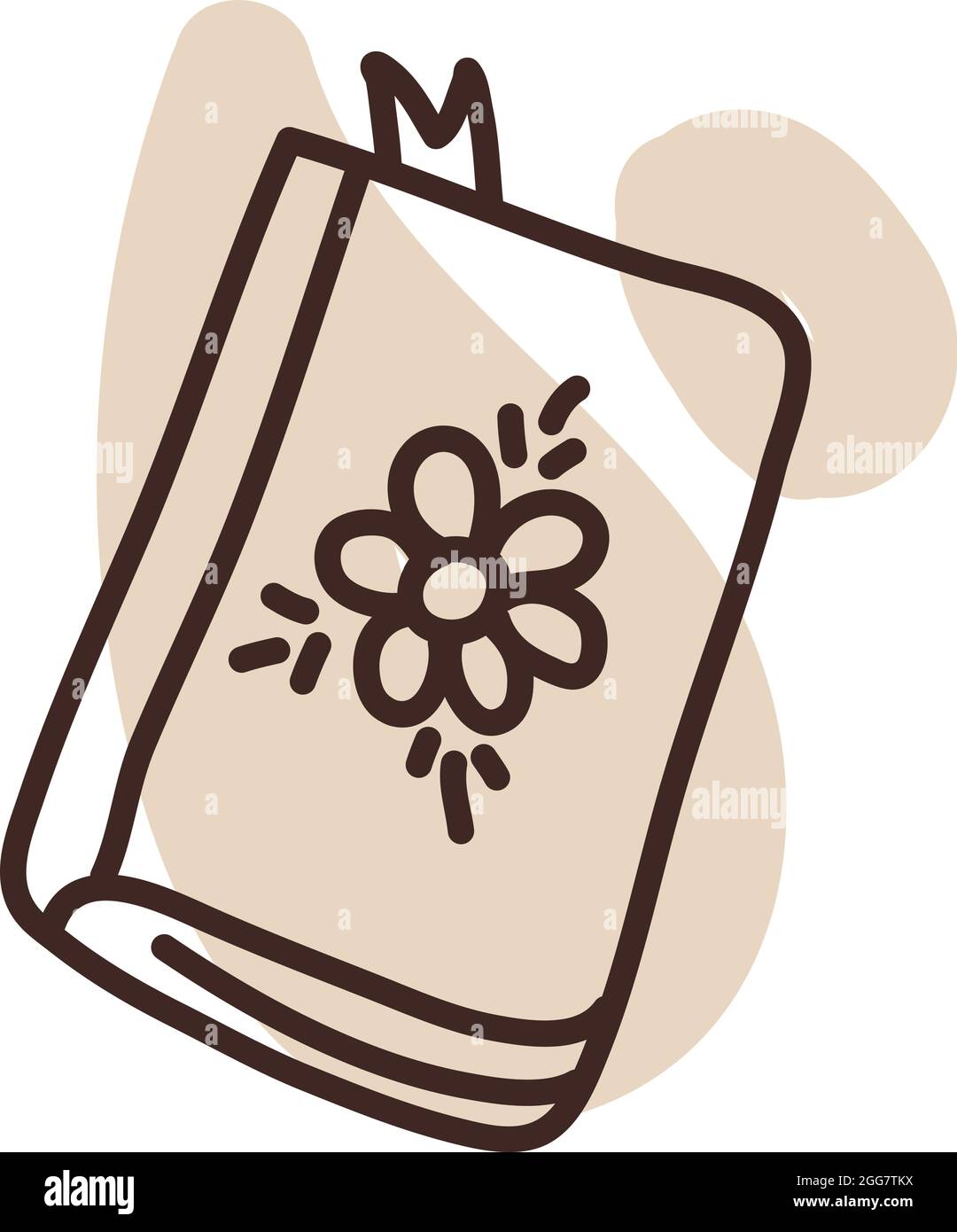 Notepad with a flower, illustration, on a white background. Stock Vector