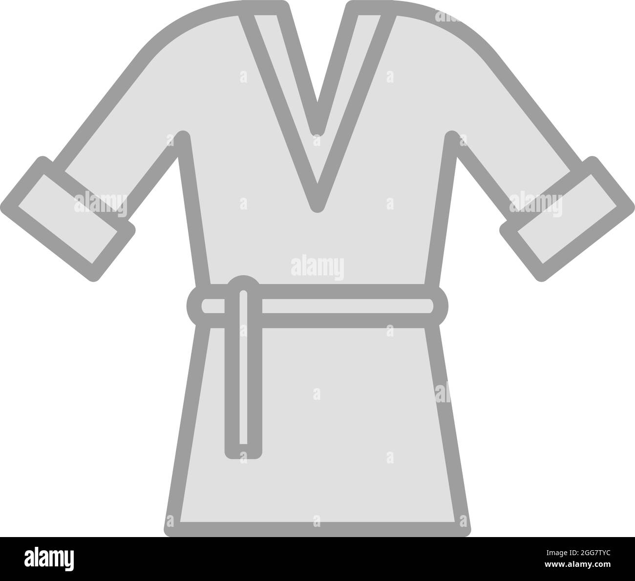 Grey bathrobe, illustration, on a white background. Stock Vector