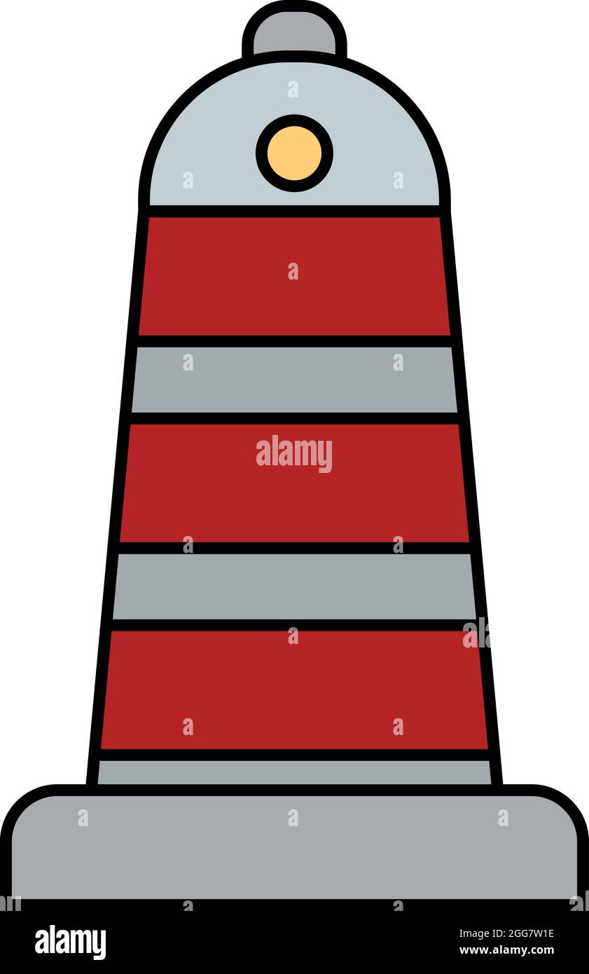 Tall red lighthouse, illustration, on a white background. Stock Vector