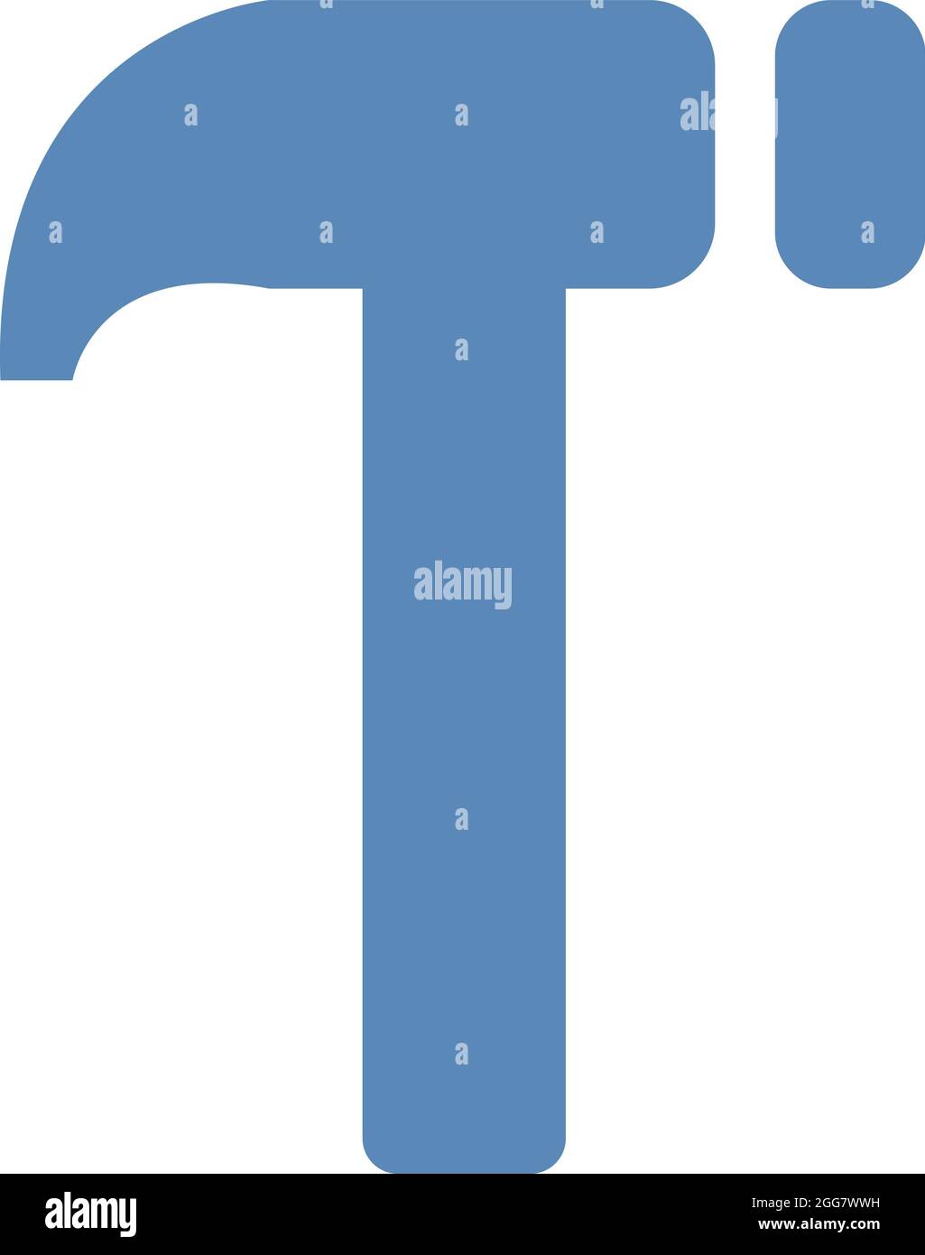 Blue hammer, illustration, on a white background Stock Vector Image ...