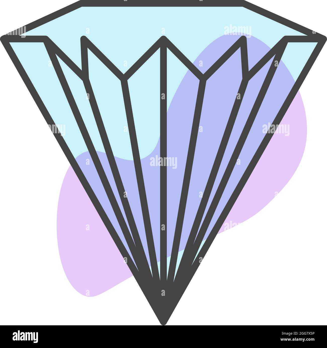 Diamond shape crystal, illustration, on a white background Stock Vector