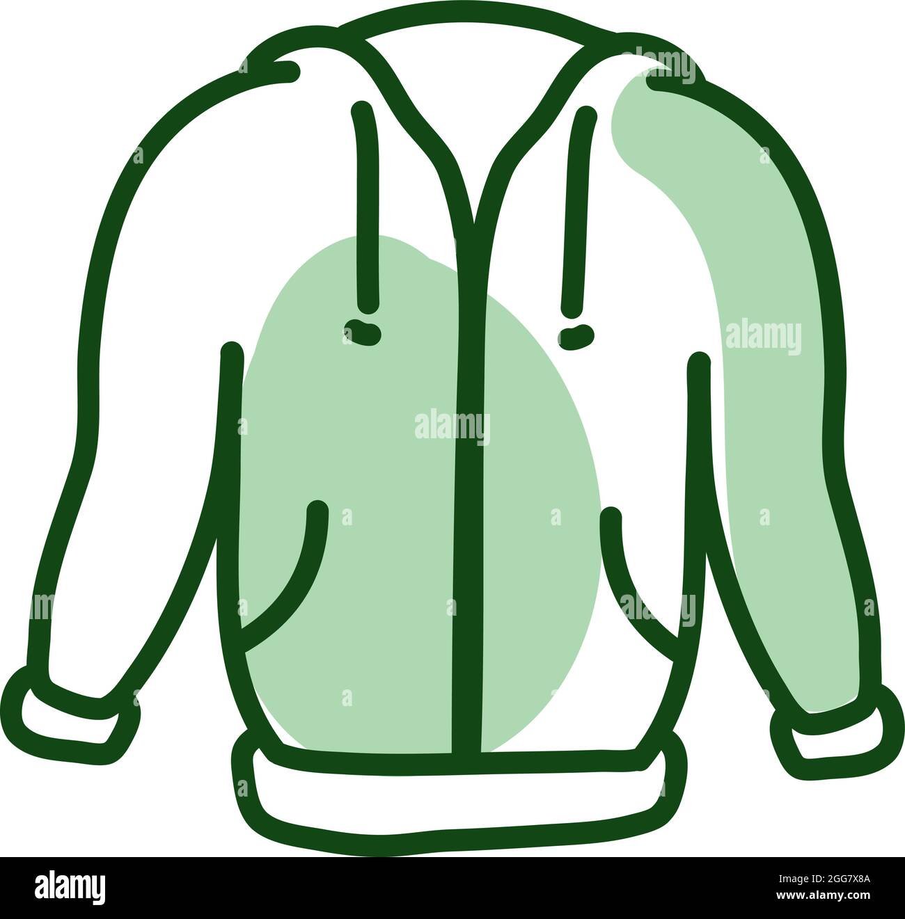 Green jacket, illustration, on a white background Stock Vector Image ...