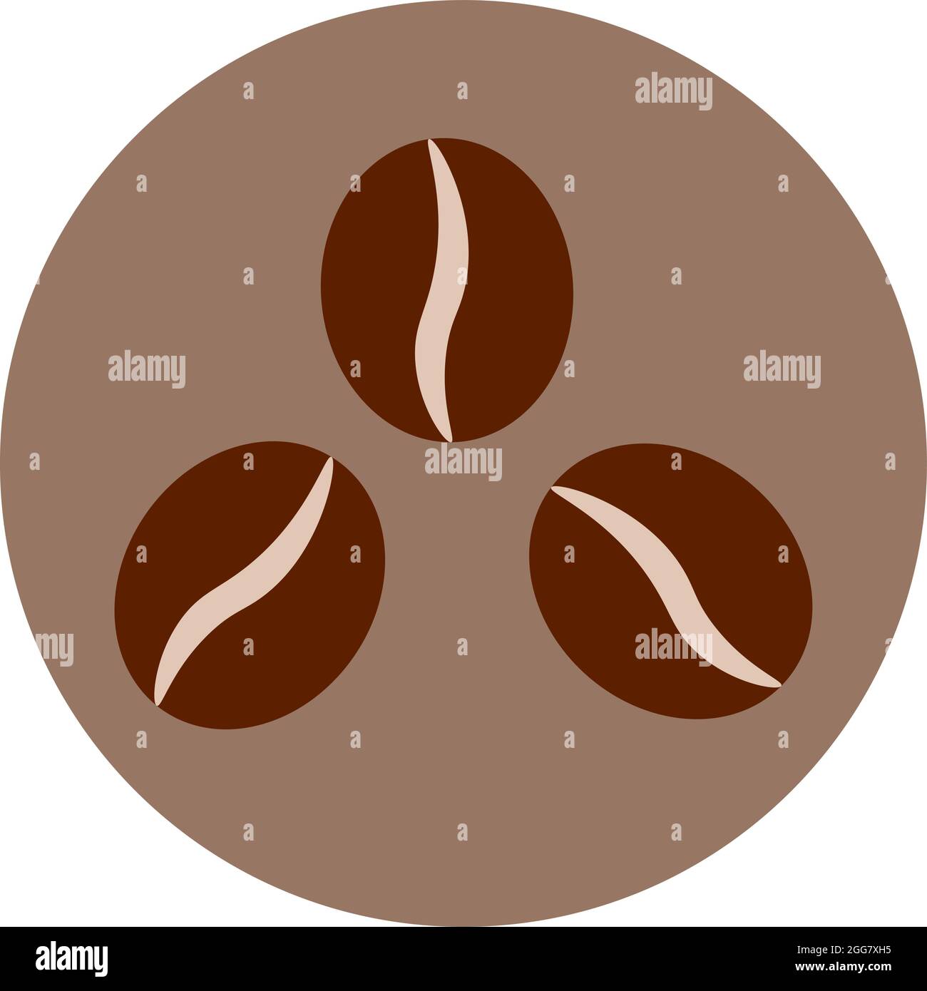 Three coffee beans, illustration, on a white background. Stock Vector