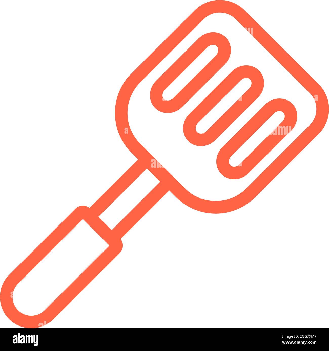 Red kitchen spatula, illustration, on a white background. Stock Vector
