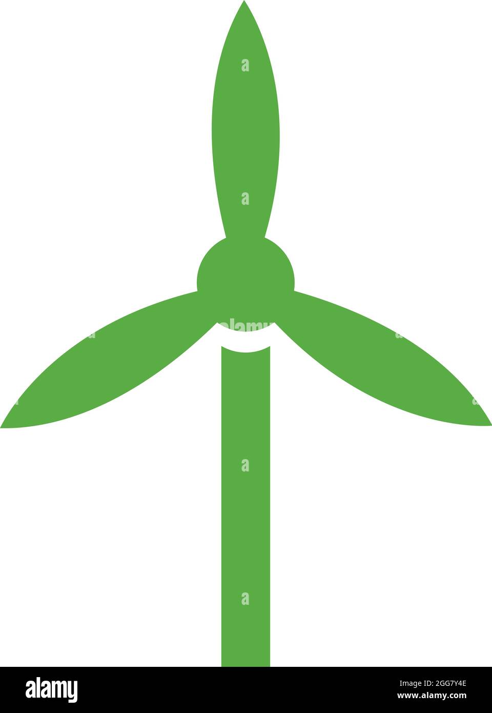 Green wind turbine, illustration, on a white background Stock Vector ...