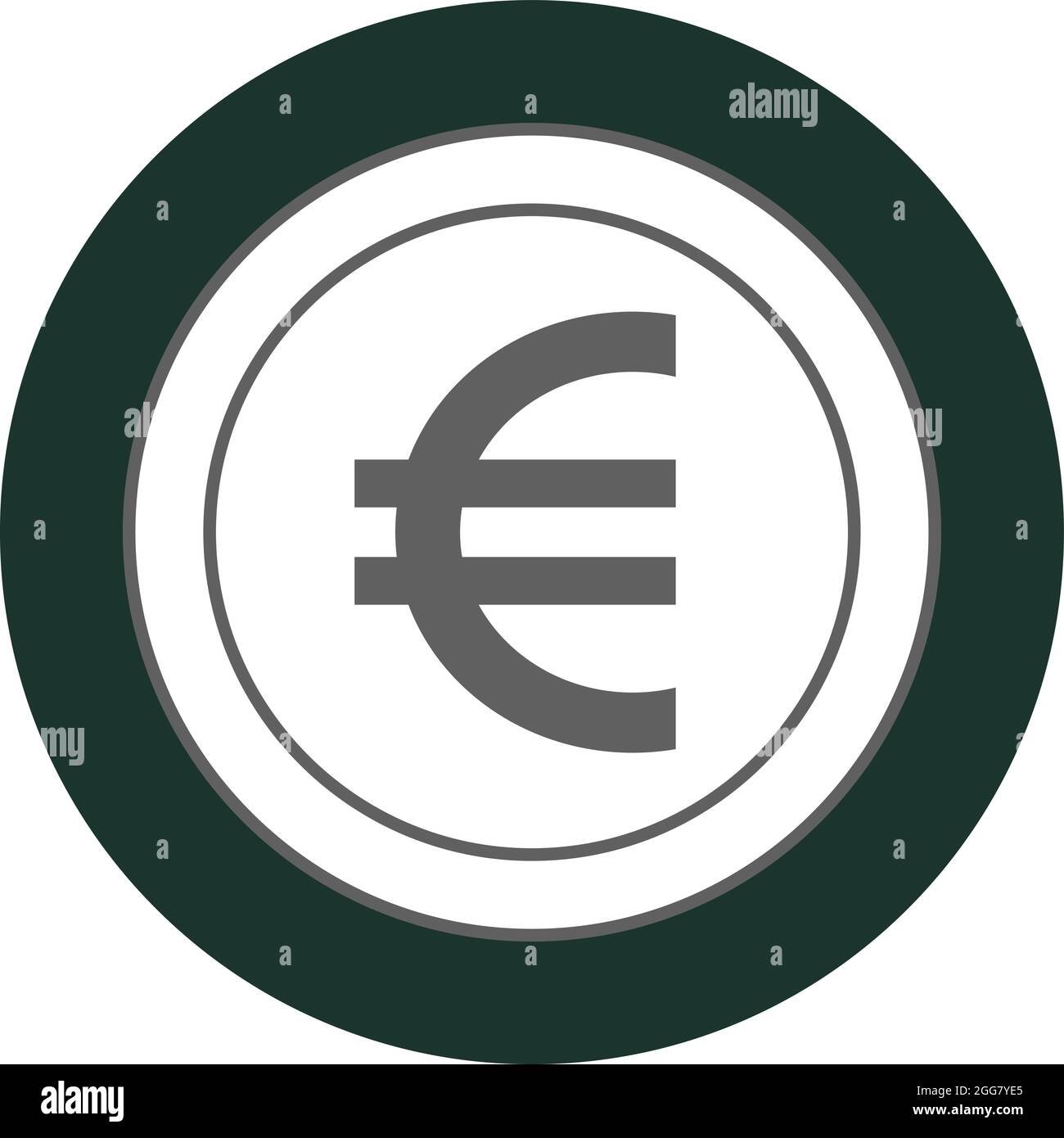 Euro coin, illustration, on a white background. Stock Vector