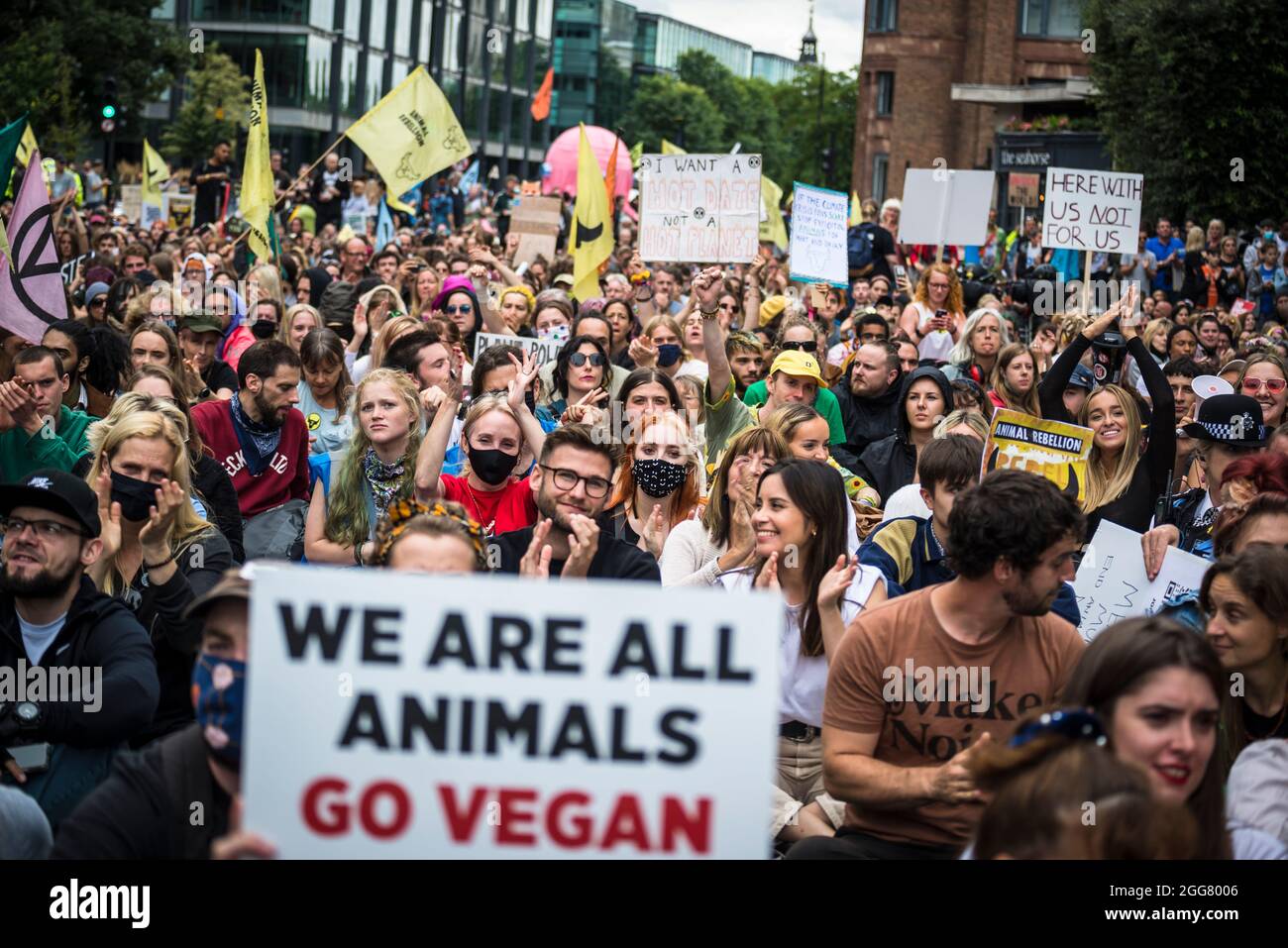 NEW YORK, NY - FEBRUARY 12: Animal Rights Protesters holding signs