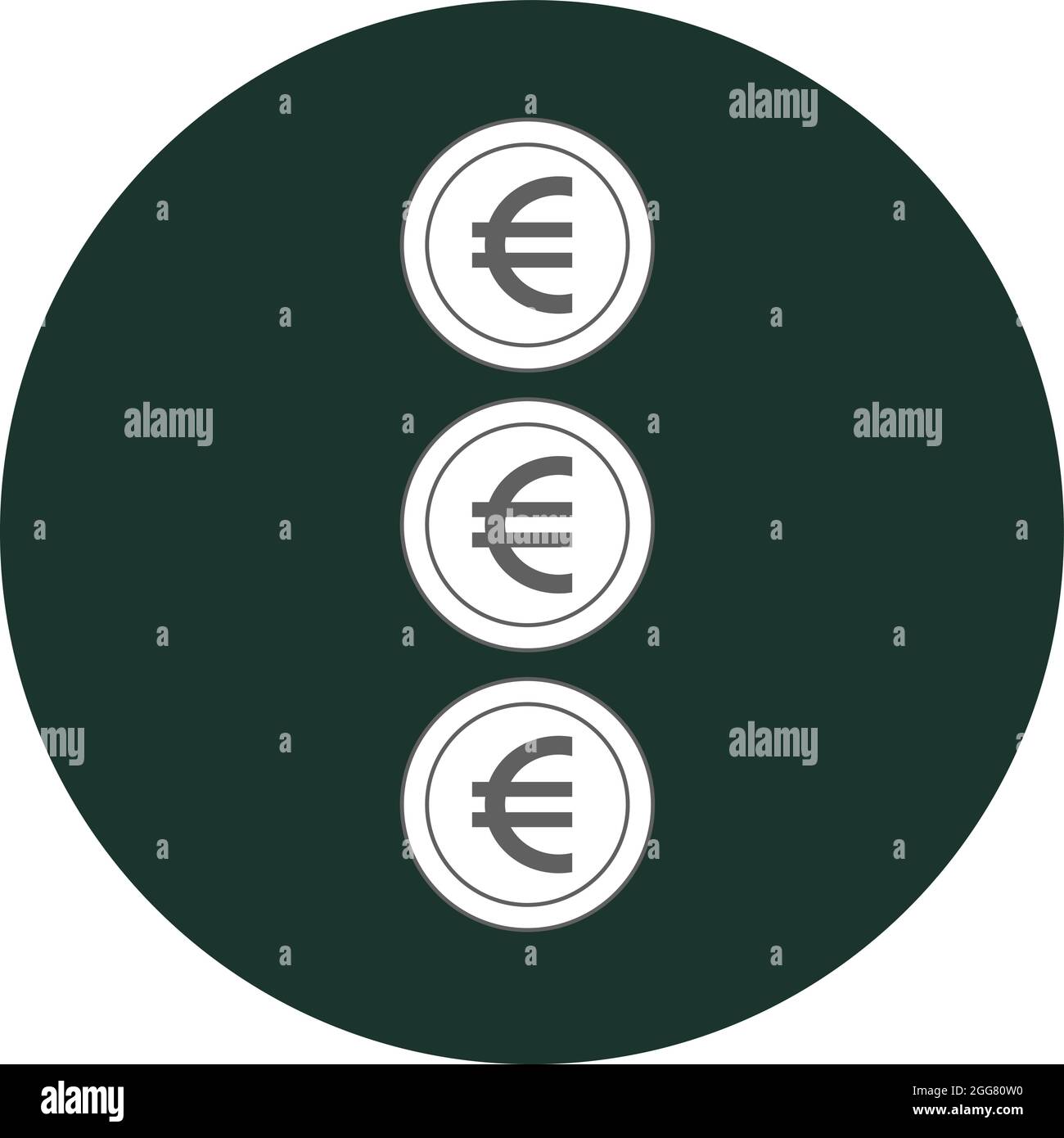 Euro coins, illustration, on a white background. Stock Vector