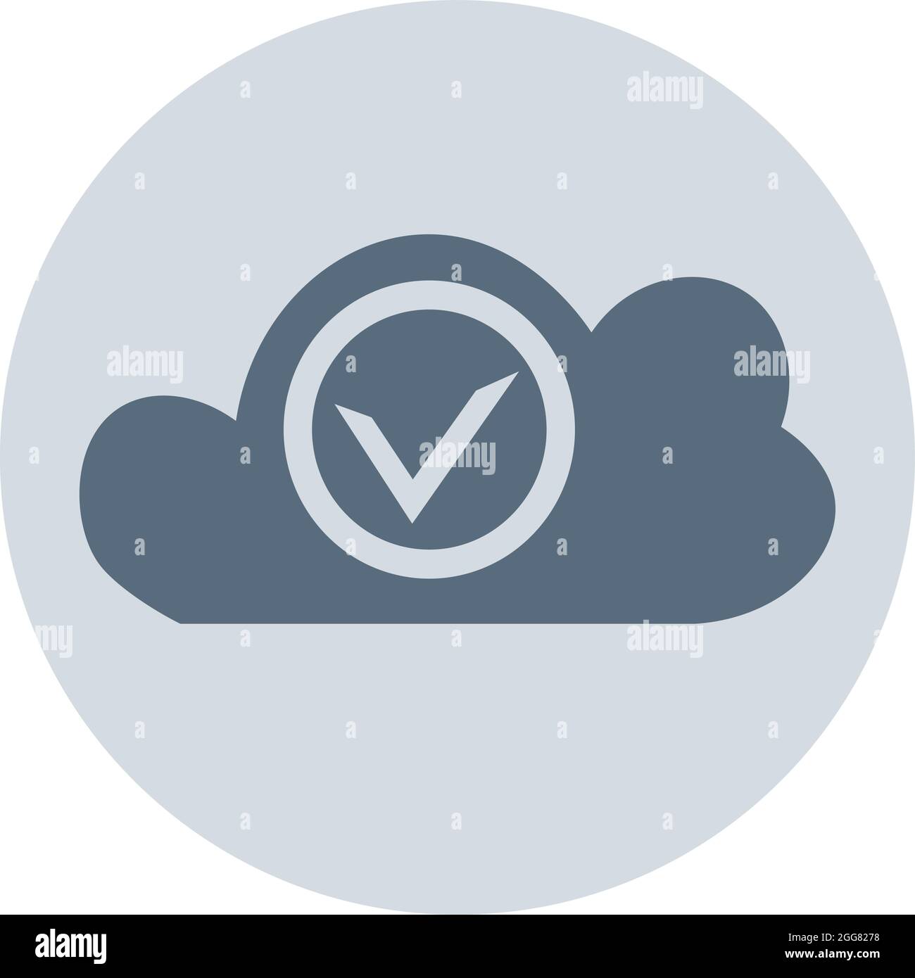 Cloud approved, illustration, on a white background. Stock Vector