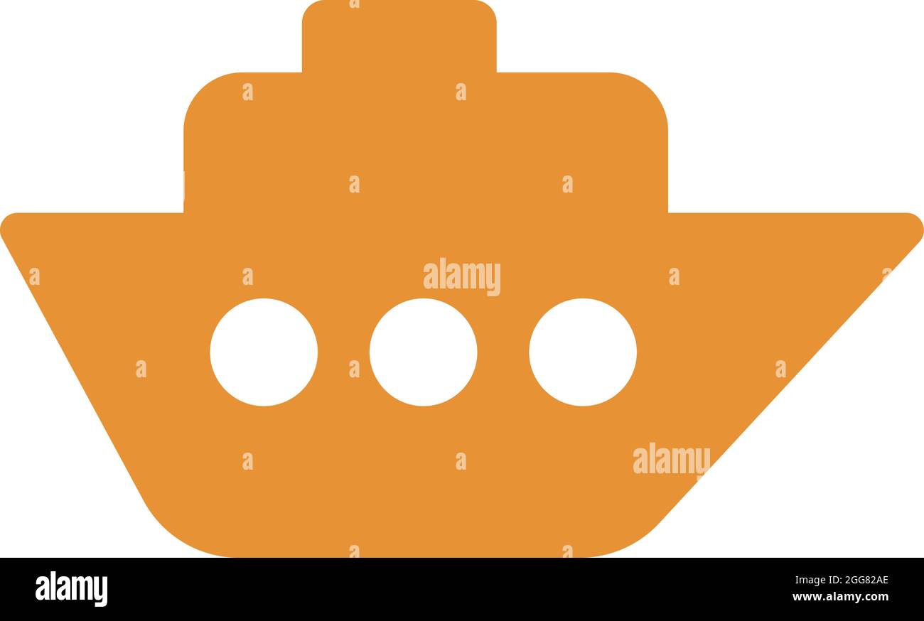Sending package via ship, illustration, on a white background. Stock Vector
