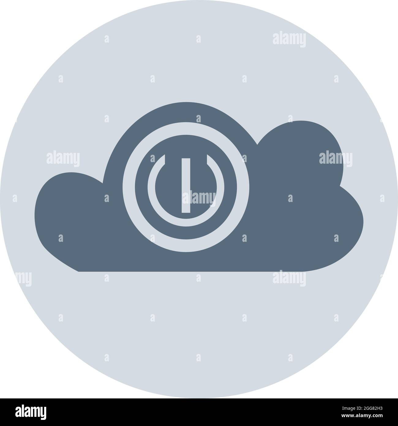 Cloud shut down, illustration, on a white background. Stock Vector