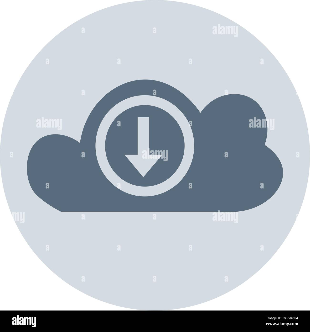 Cloud download, illustration, on a white background Stock Vector Image ...