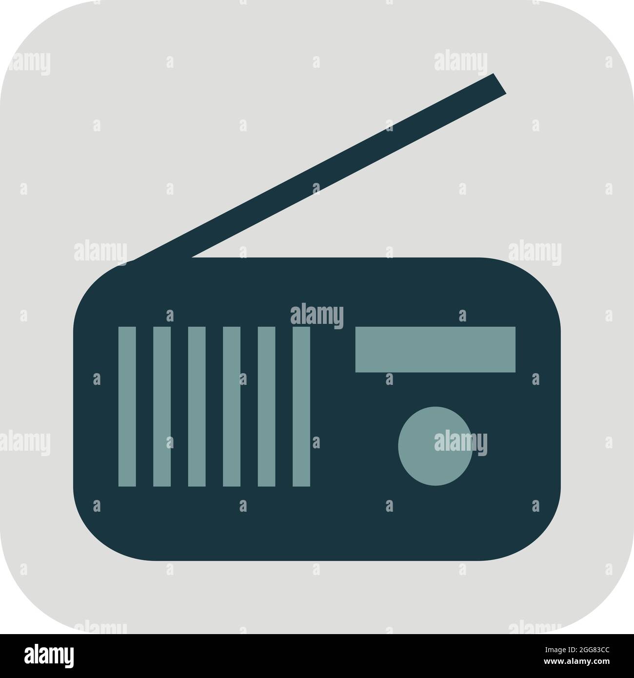 Radio player, illustration, on a white background. Stock Vector