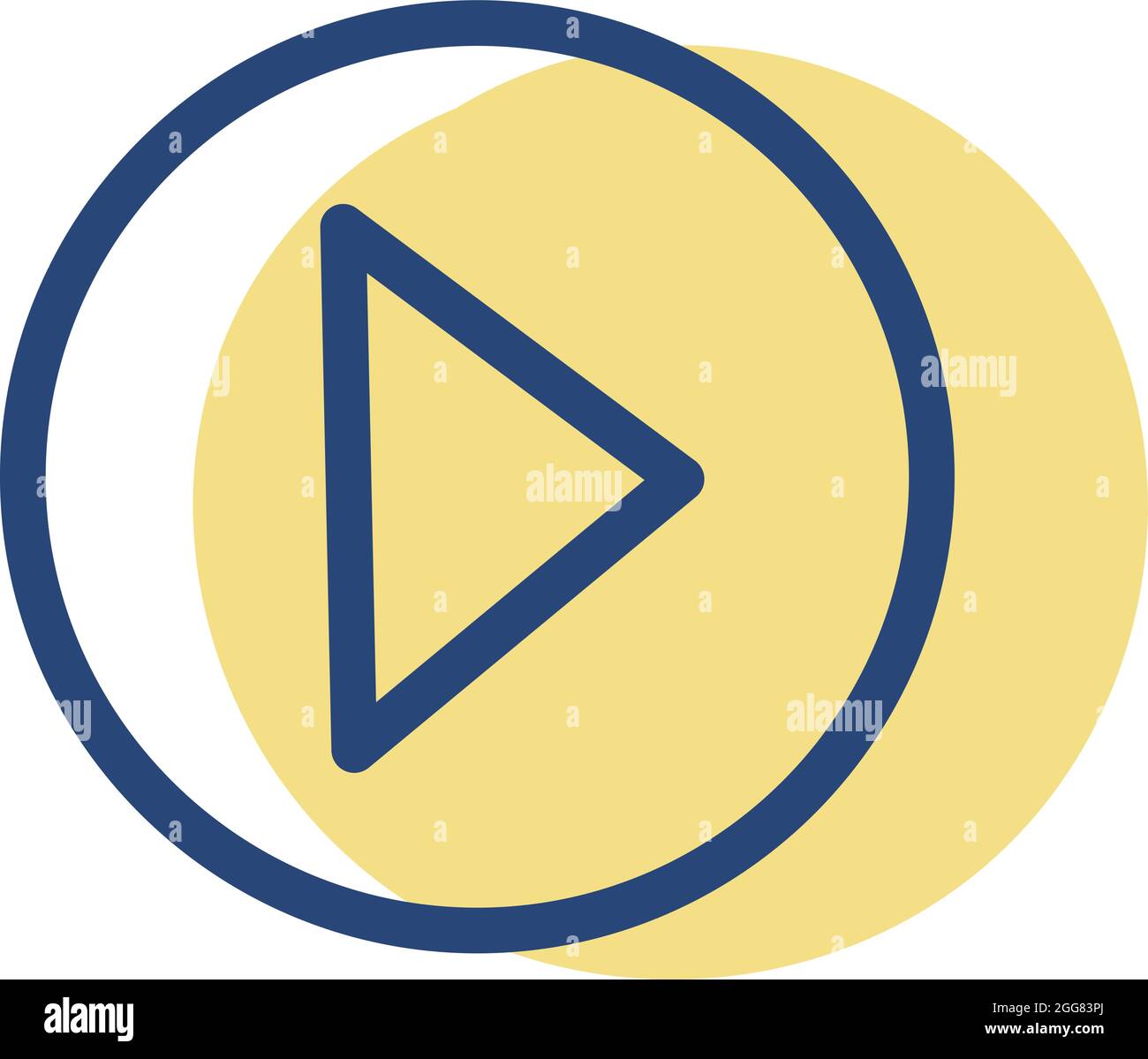 Play button, illustration, on a white background. Stock Vector