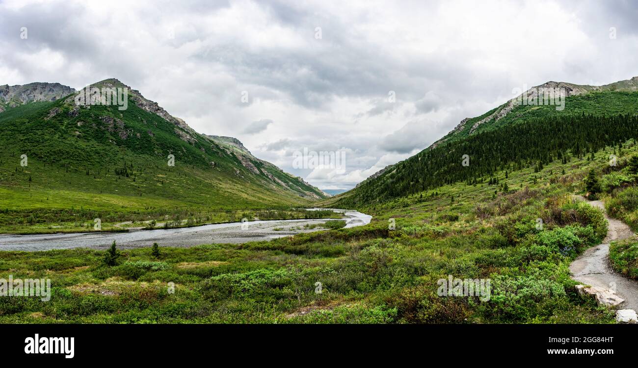 USA, Alaska, Panoramic view of mountain landscape Stock Photo