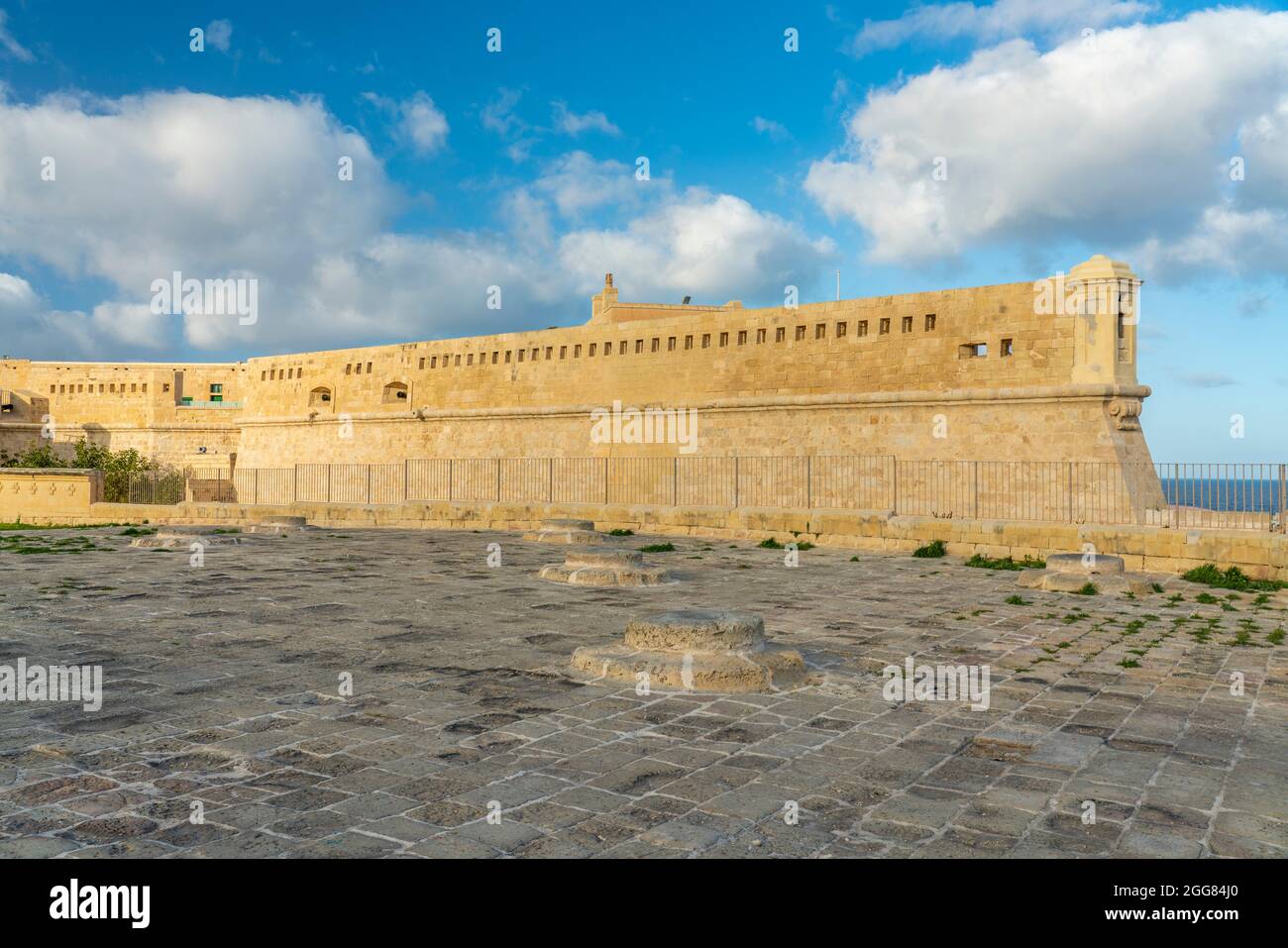 Malta, South Eastern Region, Valletta, Exterior of fort Stock Photo