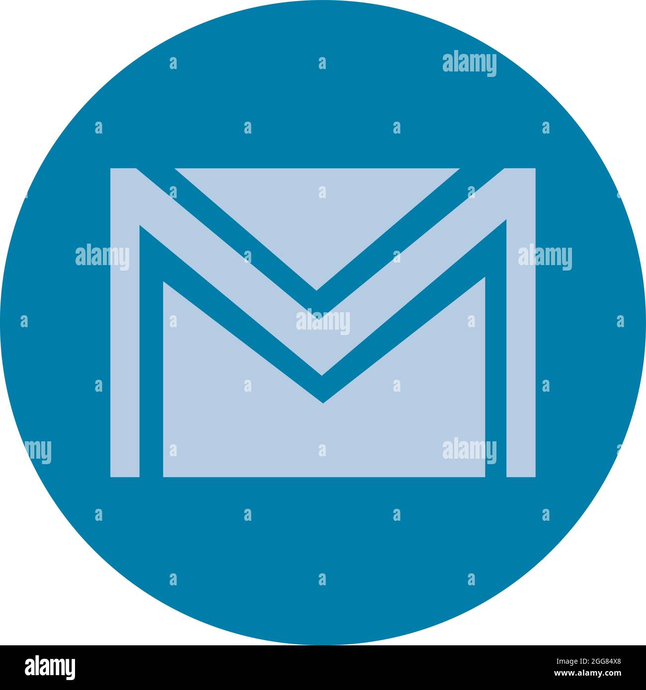 Blue gmail sign, illustration, on a white background Stock Vector Image