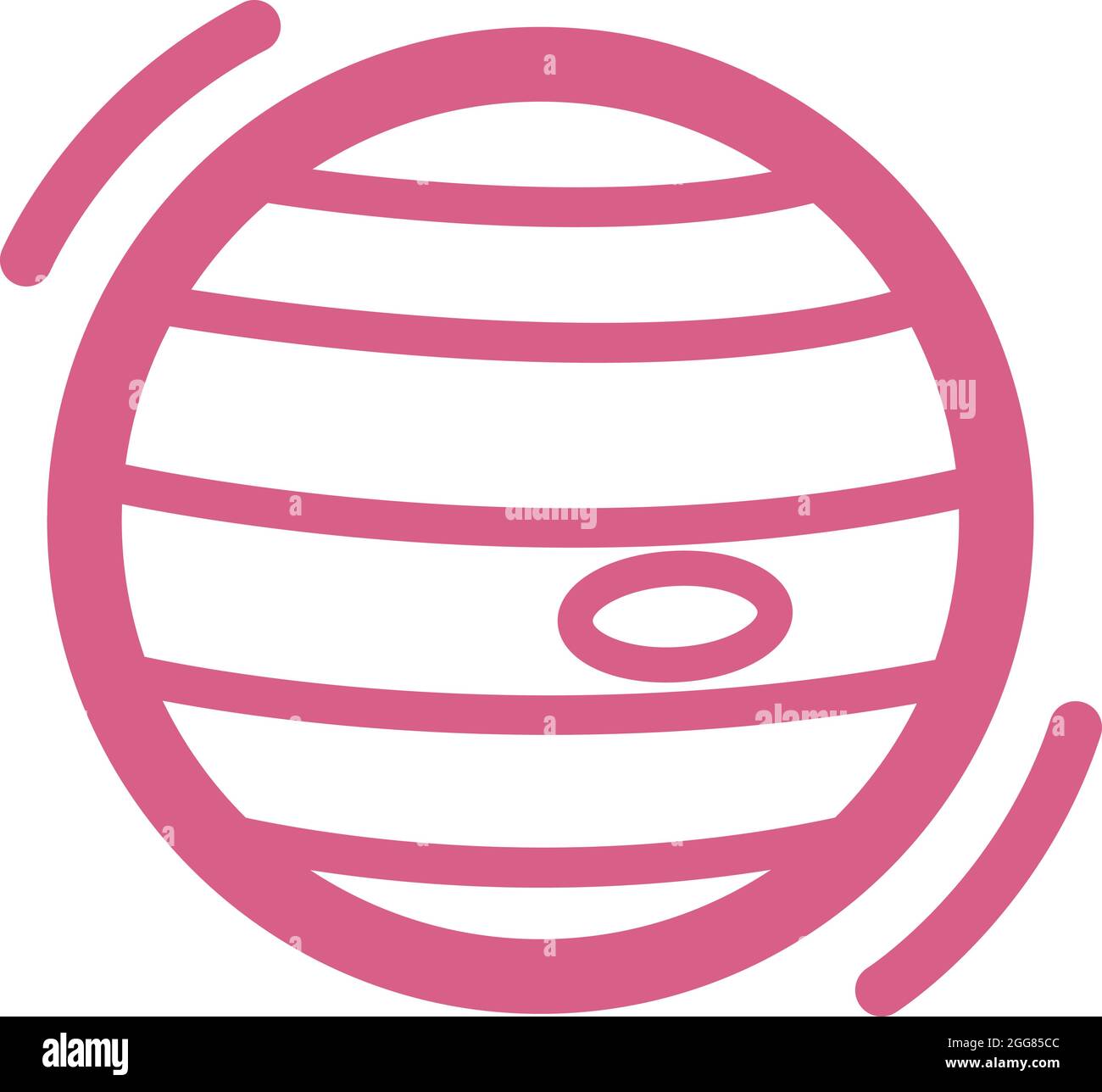 Pink planet Jupiter, illustration, on a white background. Stock Vector