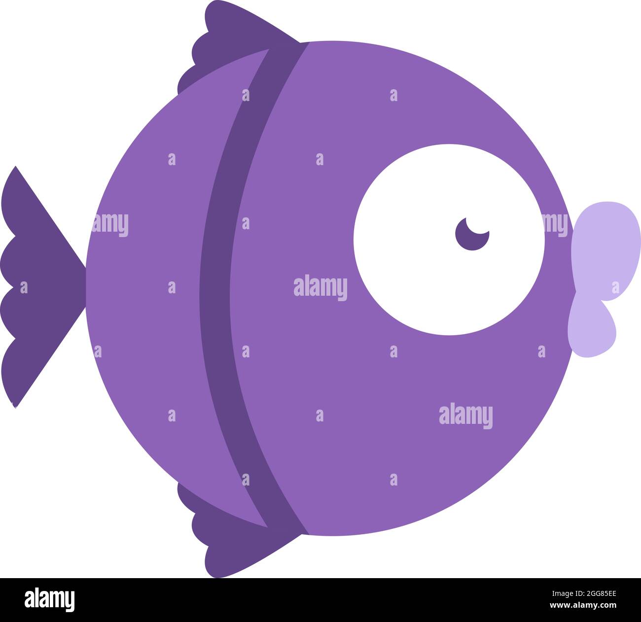 Purple Fish, Illustration, On A White Background Stock Vector Image 