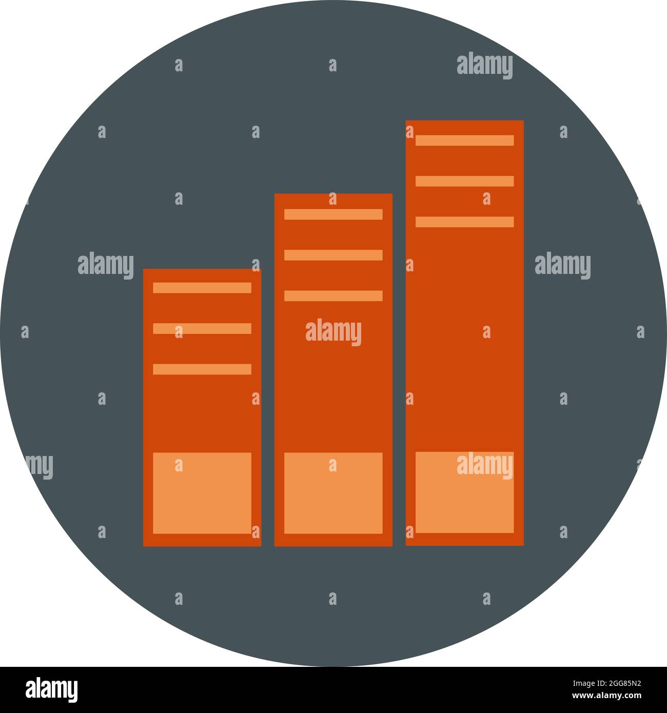 Three red folders, illustration, on a white background. Stock Vector
