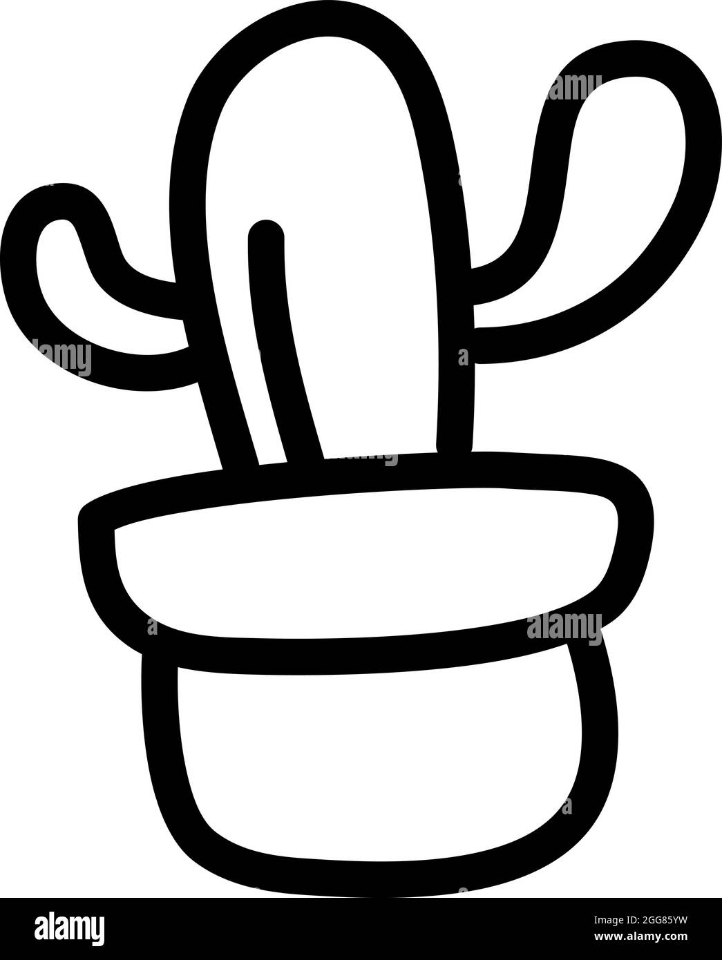 Bunny ears cactus in pot, illustration, on a white background Stock ...