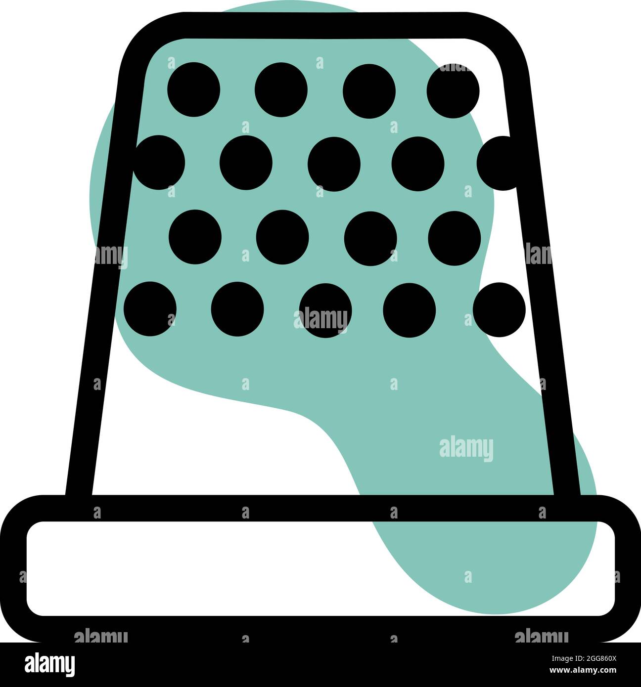 Sewing thimble, illustration, on a white background. Stock Vector