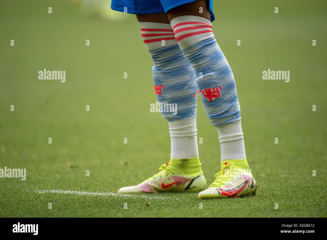 WOLVERHAMPTON, ENGLAND - AUGUST 29: details of Nike boots of Jadon Sancho  of Manchester United during the Premier League match between Wolverhampton  W Stock Photo - Alamy