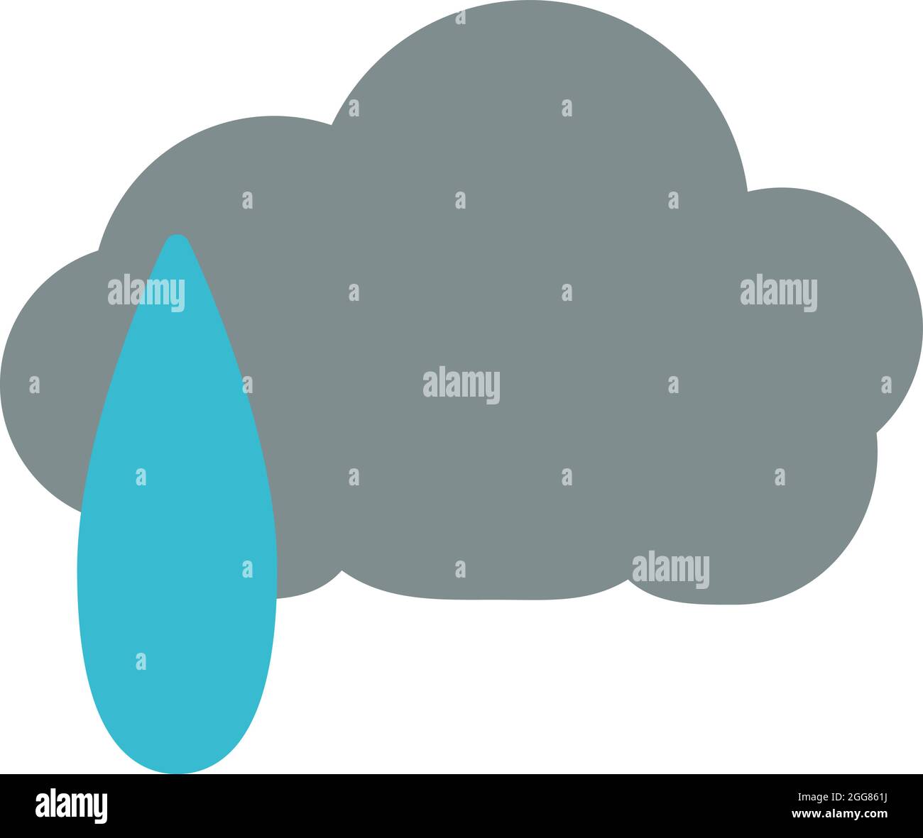 Heavy rain cloud, illustration, on a white background. Stock Vector
