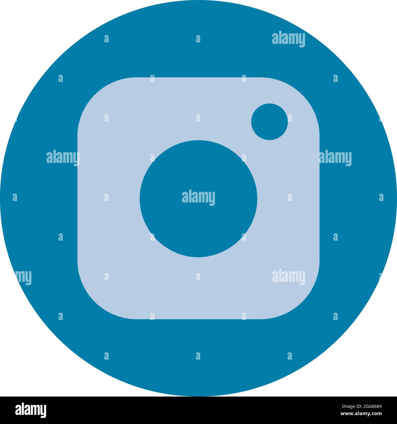 Blue instagram sign, illustration, on a white background. Stock Vector