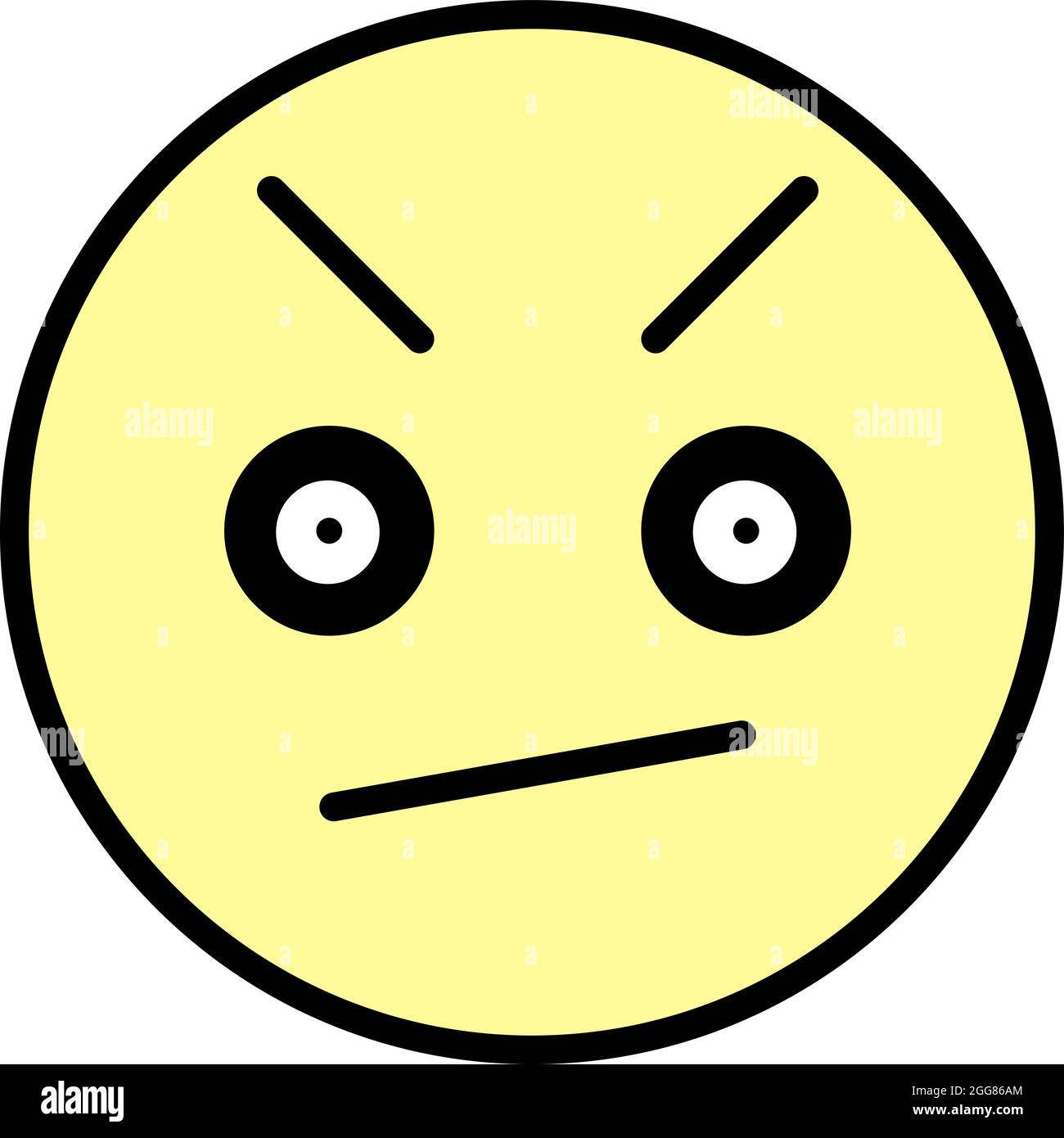 Angry emoji, illustration, on a white background. Stock Vector