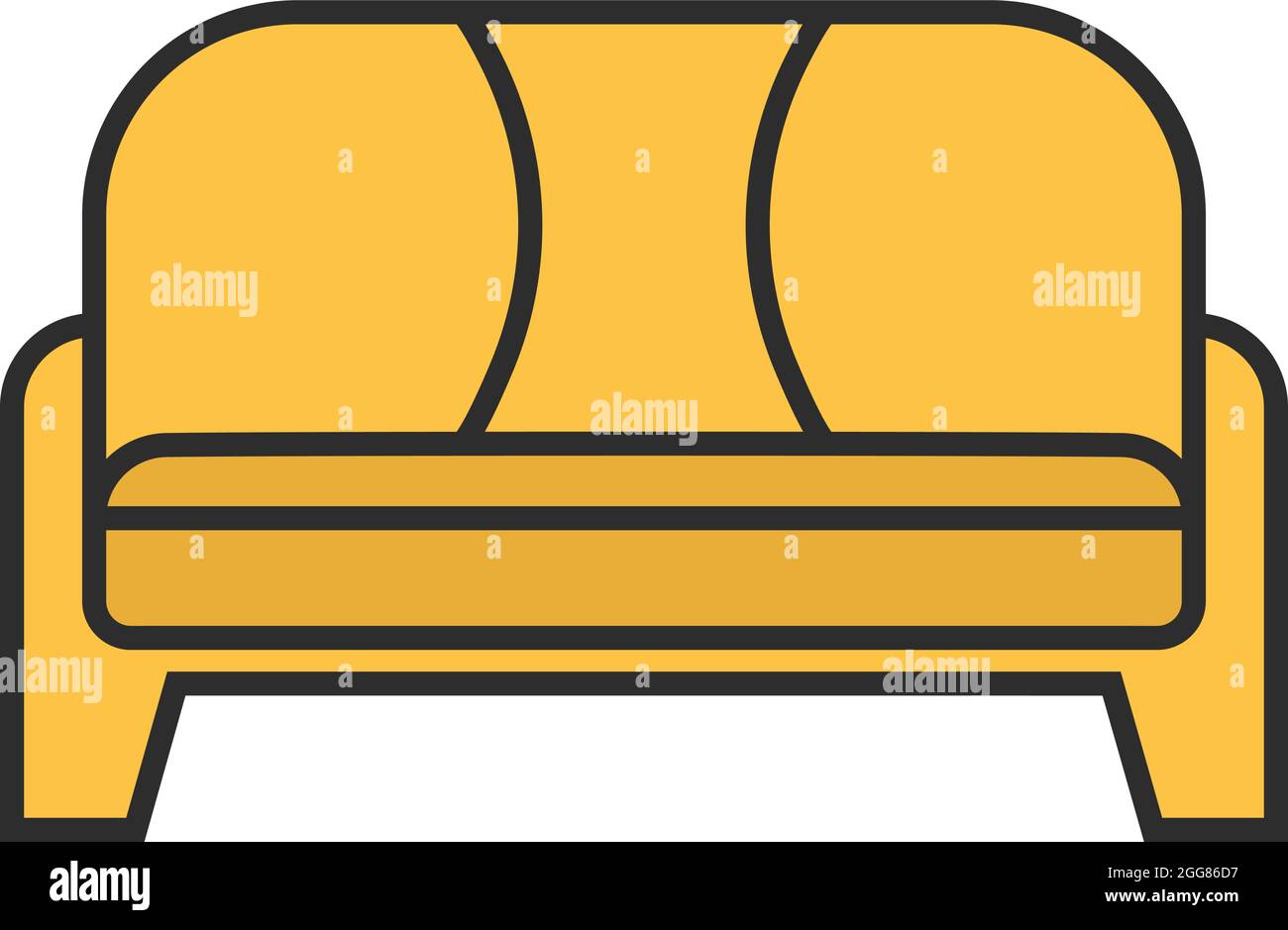 Contemporary modern sofa, illustration, on a white background. Stock Vector