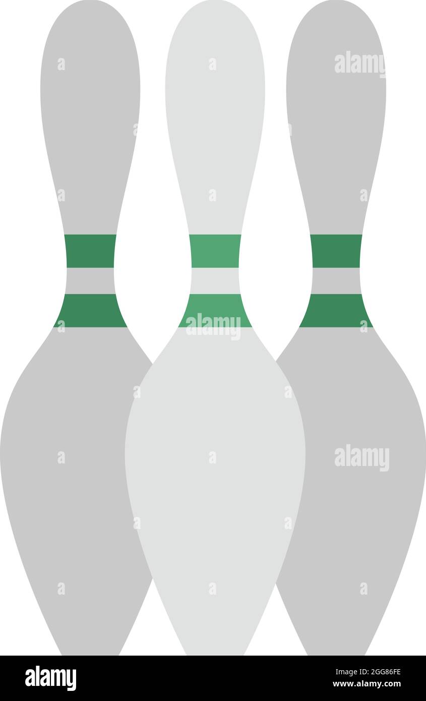 Bowling pins, illustration, on a white background. Stock Vector