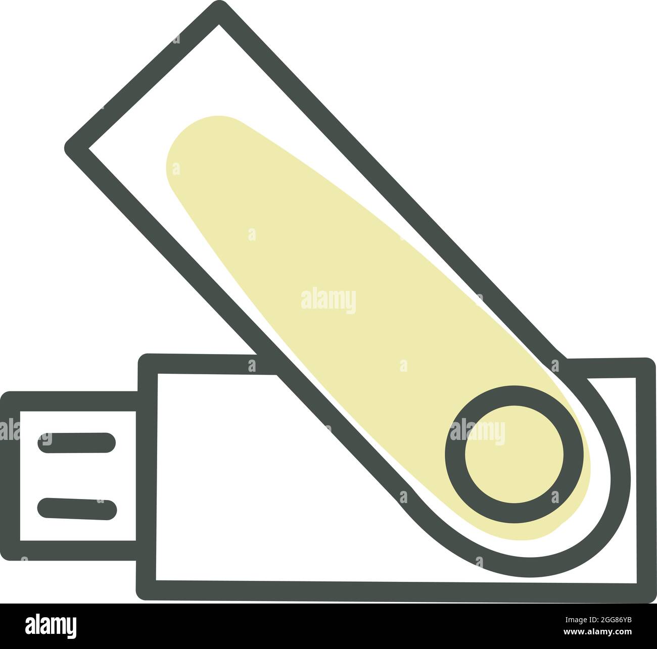 USB Port, illustration, vector on a white background. Stock Vector